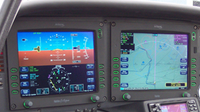 [A modern aircraft cockpit]