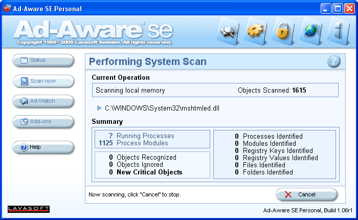Ad-Aware Performing System Scan