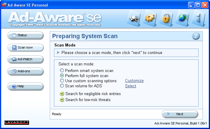 Ad-Aware Preparing System Scan