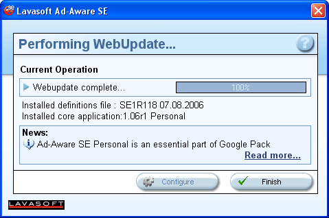 Ad-Aware WebUpdate Complete