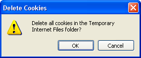 Confirm Delete Cookies