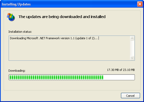 Microsoft Update Downloading