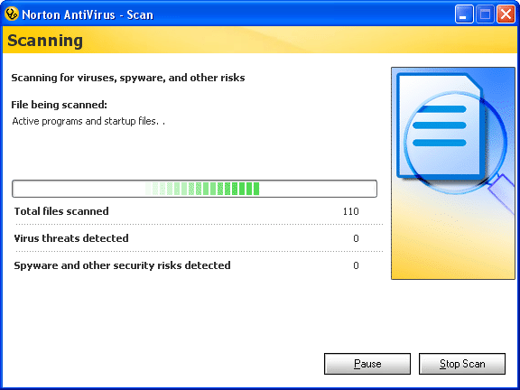 Norton AntiVirus Scanning